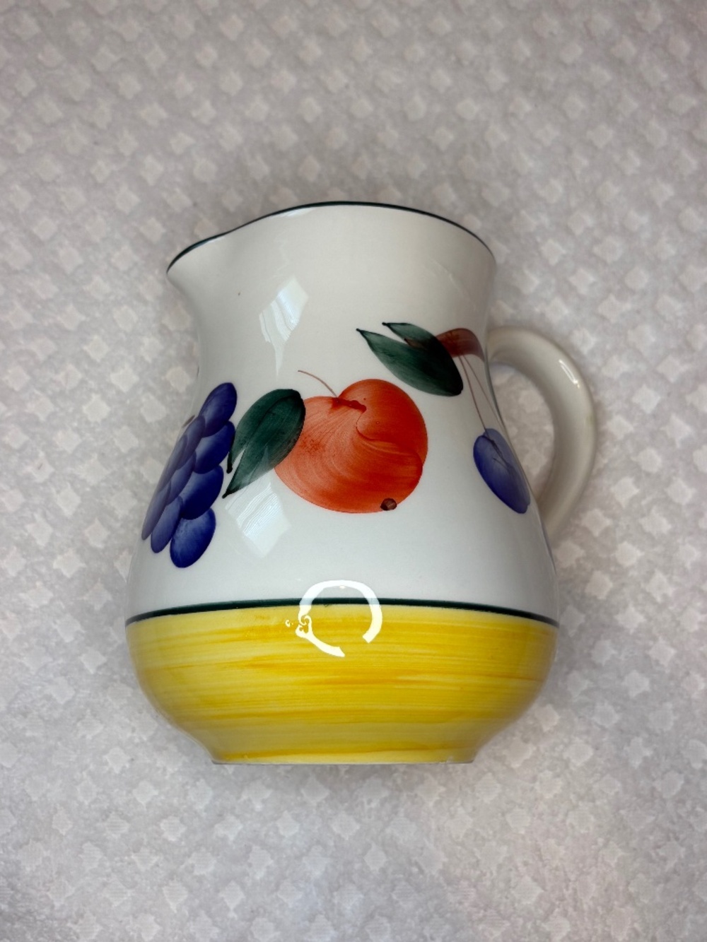 Dansk Italy Fruit Pitcher Creamer | Vintage Bistro Collection Ceramic Pitcher